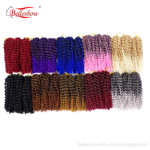 Hot sell 8 inch 3 pc/set afro kinky dreadlocks crochet braid hair curly kinky twists crochet Marlybob  kinky twist braids